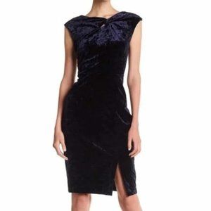 Eci Silvery Blue Crushed Velvet Dress